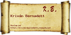 Kriván Bernadett névjegykártya